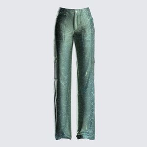 Shimmer Blue Cargo Pants